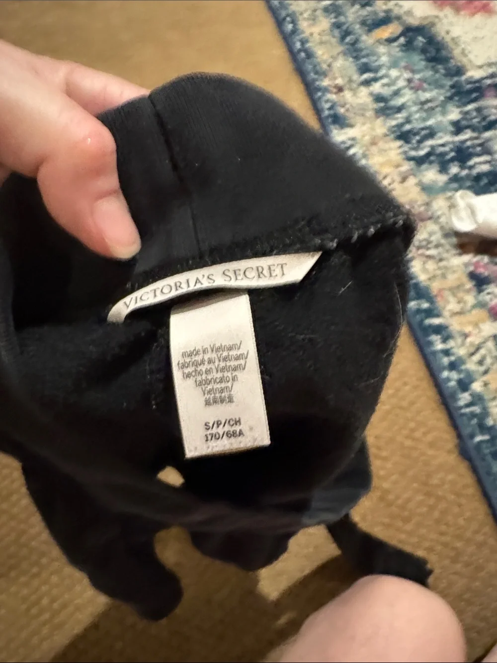 Victoria's Secret Black Drawstring Lounge Shorts with VS Logo